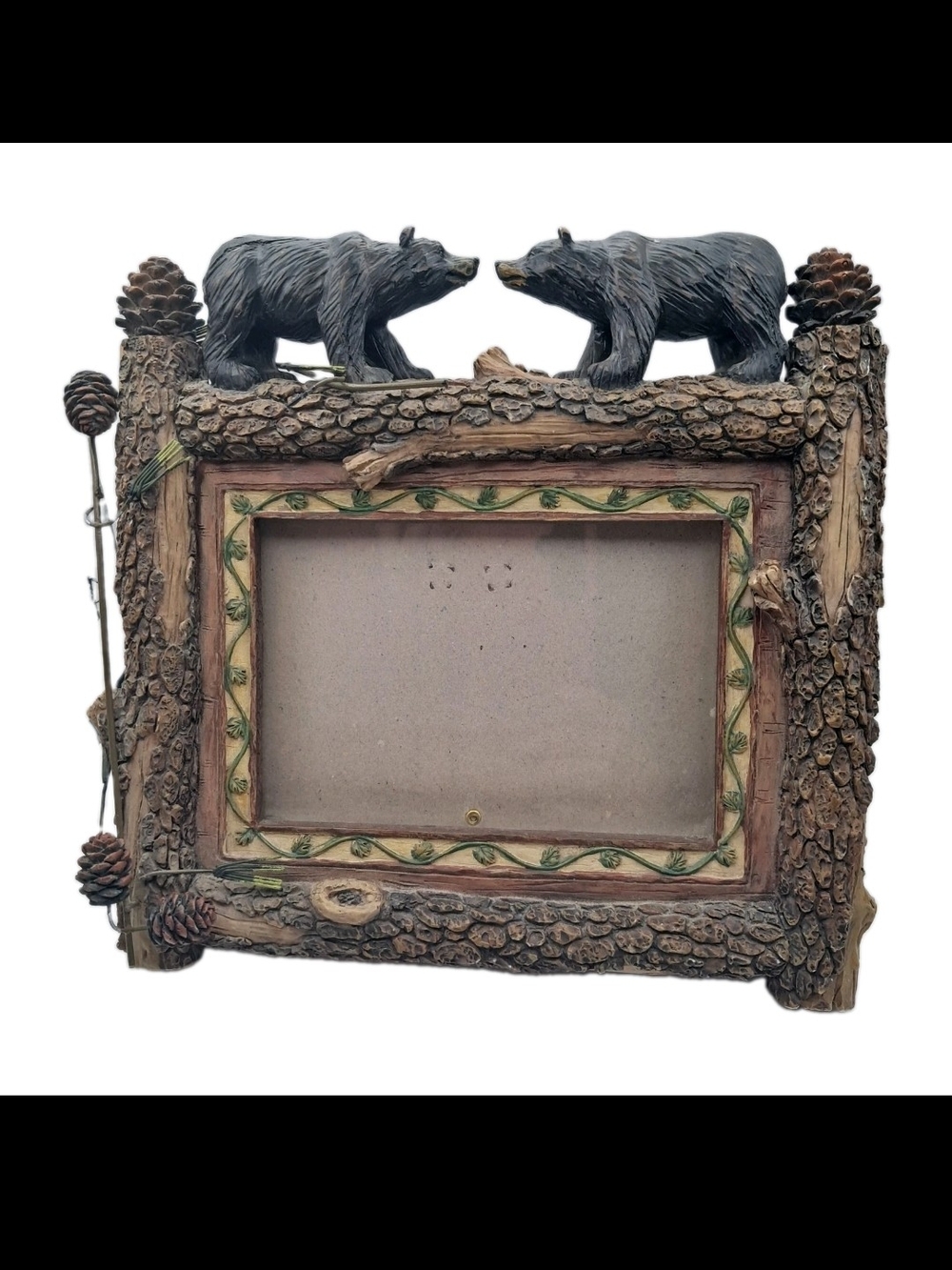 Adirondack Bear Wooden Picture Frame of Resin for 3.5" x 5" Photo